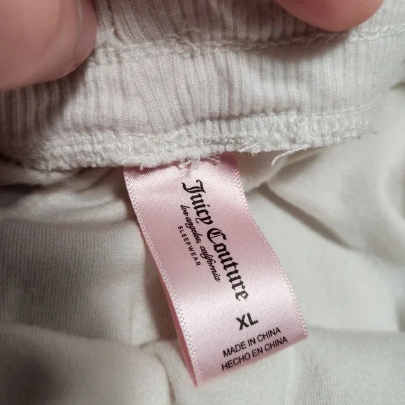 Juicy Couture Tracksuit Women XL Bone White Pants Jacket Velour Y2K Baby Doll - Picture 10 of 11